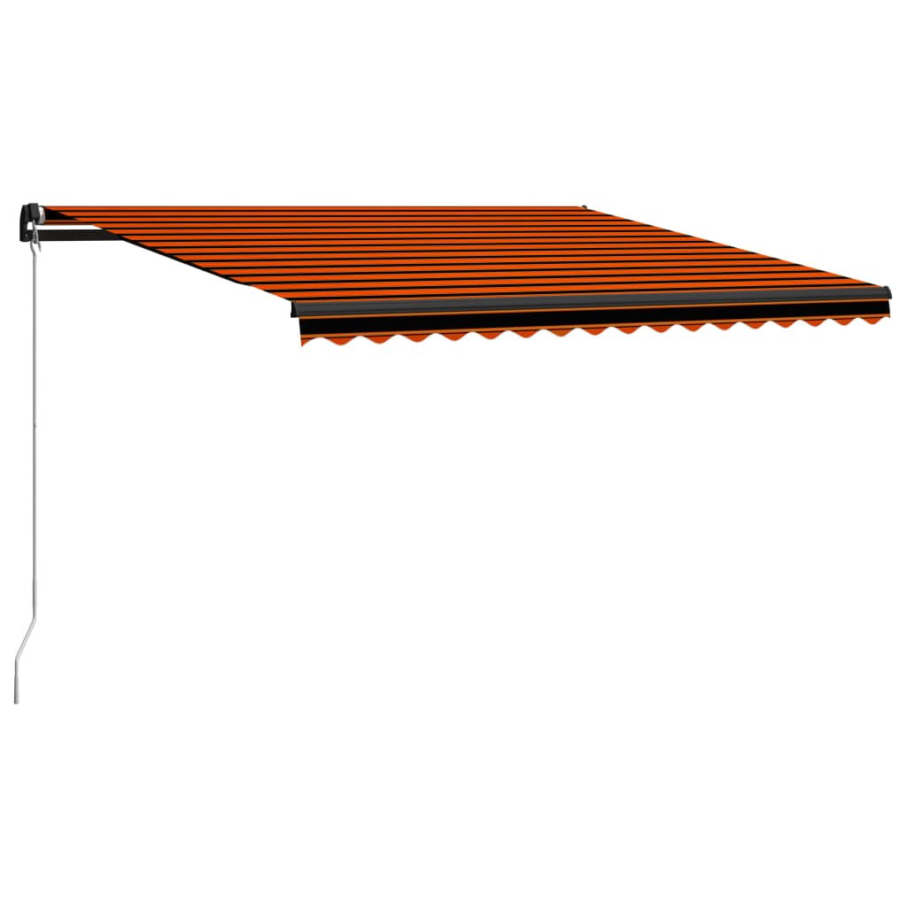Luifel handmatig uittrekbaar met LED 450x300 cm oranje en bruin - Griffin Retail