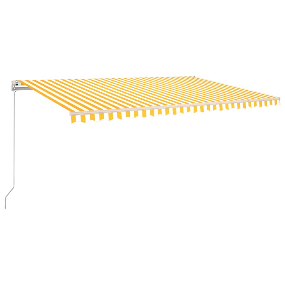 Luifel handmatig uittrekbaar met LED 500x350 cm geel en wit - Griffin Retail