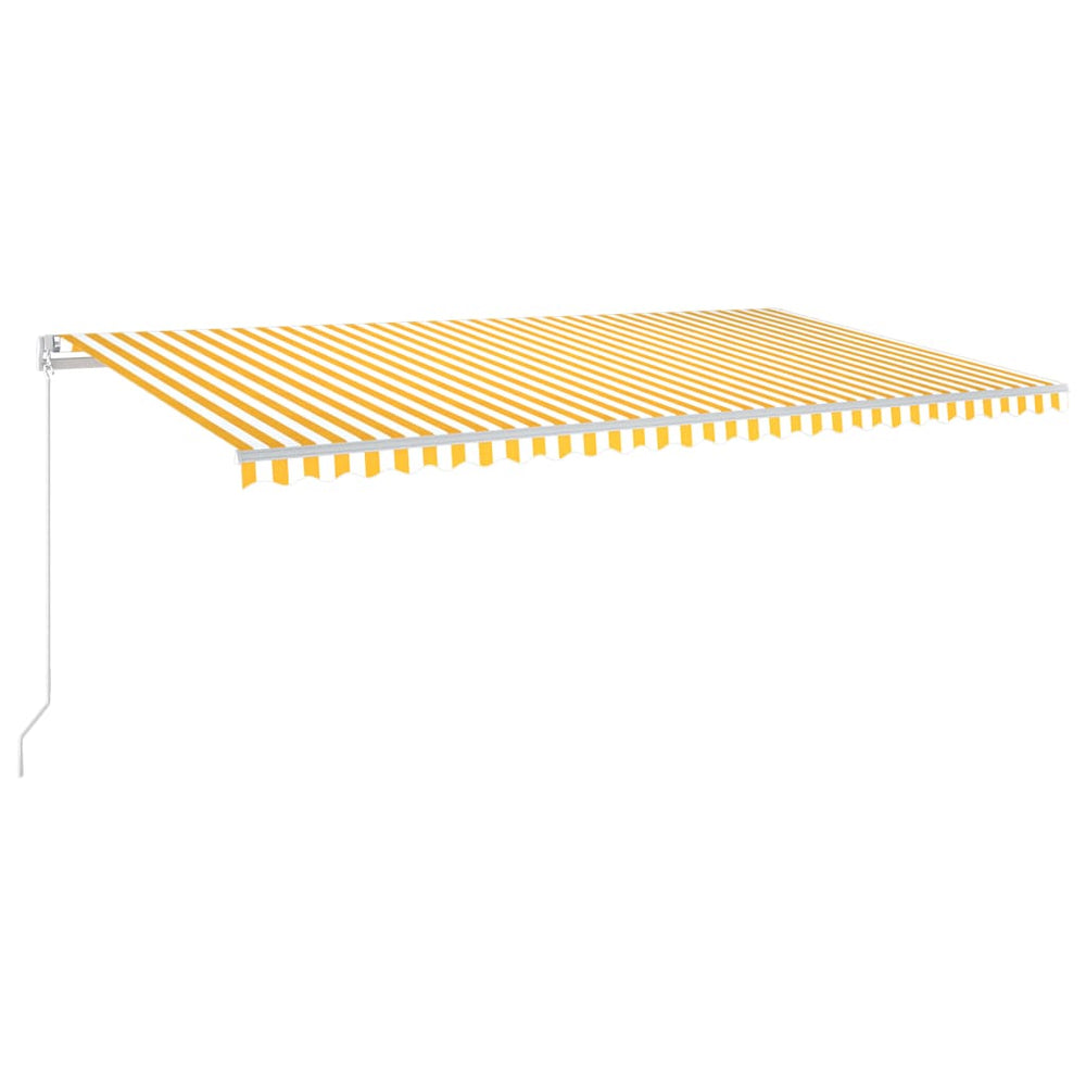 Luifel handmatig uittrekbaar met LED 600x350 cm geel en wit - Griffin Retail