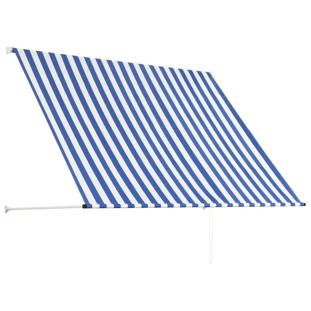 Luifel uittrekbaar 200x150 cm blauw en wit - Griffin Retail