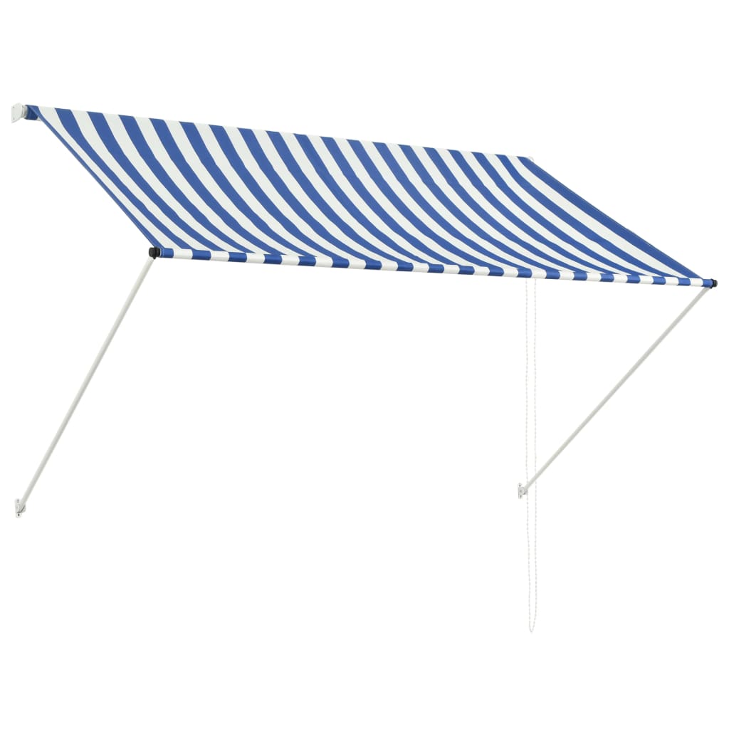 Luifel uittrekbaar 200x150 cm blauw en wit - Griffin Retail