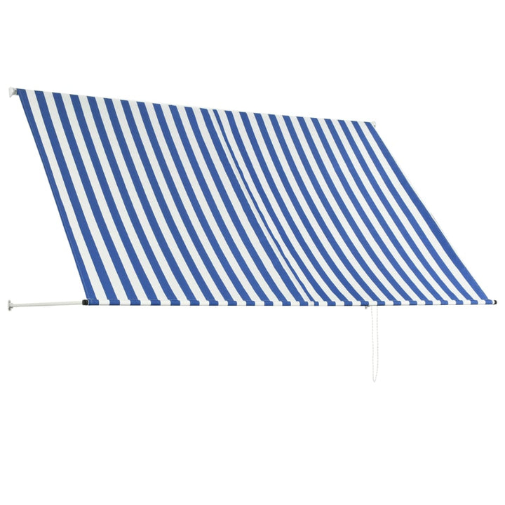 Luifel uittrekbaar 250x150 cm blauw en wit - Griffin Retail