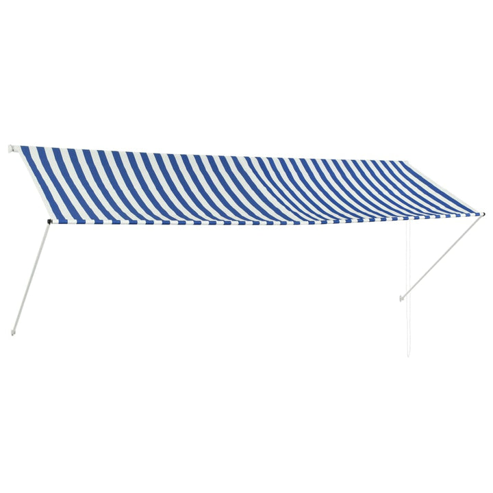 Luifel uittrekbaar 350x150 cm blauw en wit - Griffin Retail