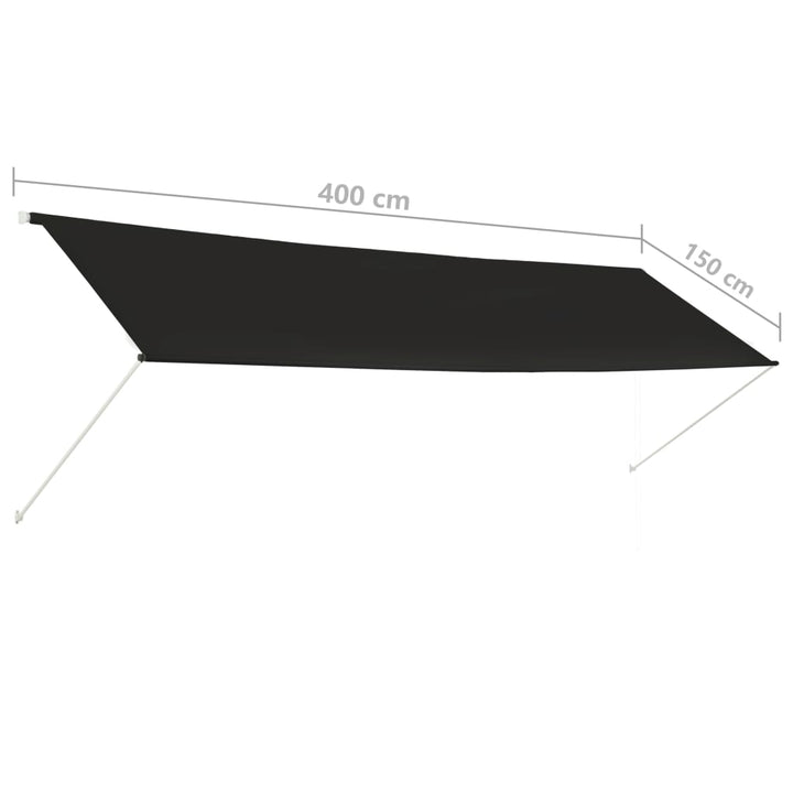 Luifel uittrekbaar 400x150 cm antraciet - Griffin Retail