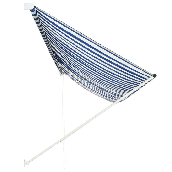 Luifel uittrekbaar 400x150 cm blauw en wit - Griffin Retail