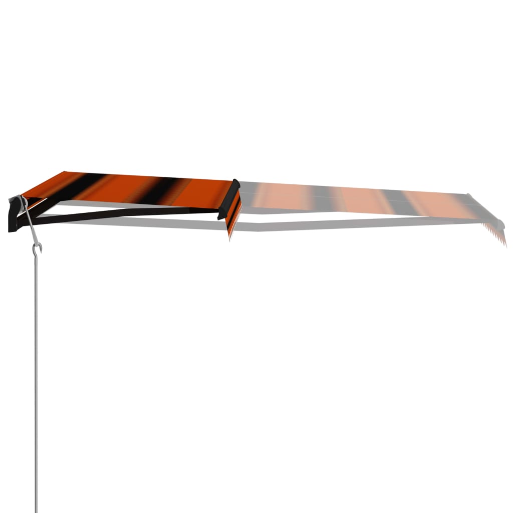 Luifel uittrekbaar met windsensor LED 350x250 cm oranje bruin - Griffin Retail