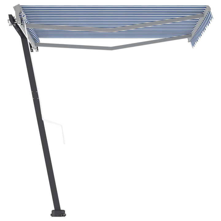 Luifel vrijstaand automatisch 300x250 cm blauw en wit - Griffin Retail