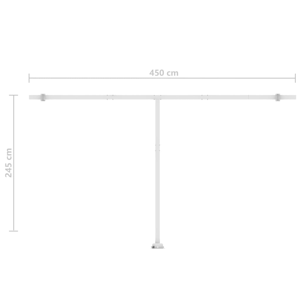 Luifel vrijstaand handmatig uittrekbaar 500x350 cm geel en wit - Griffin Retail