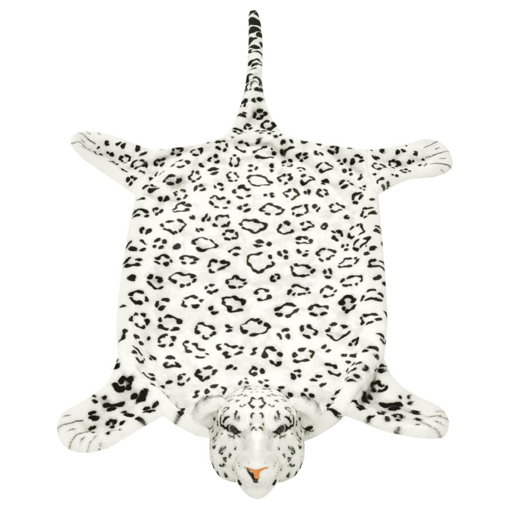 Luipaardvloerkleed pluche 139 cm wit - Griffin Retail