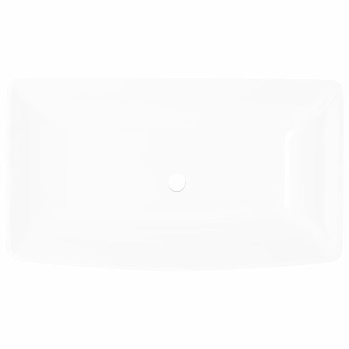 Luxe keramische rechthoekige wasbak 71 x 39 cm (wit) - Griffin Retail