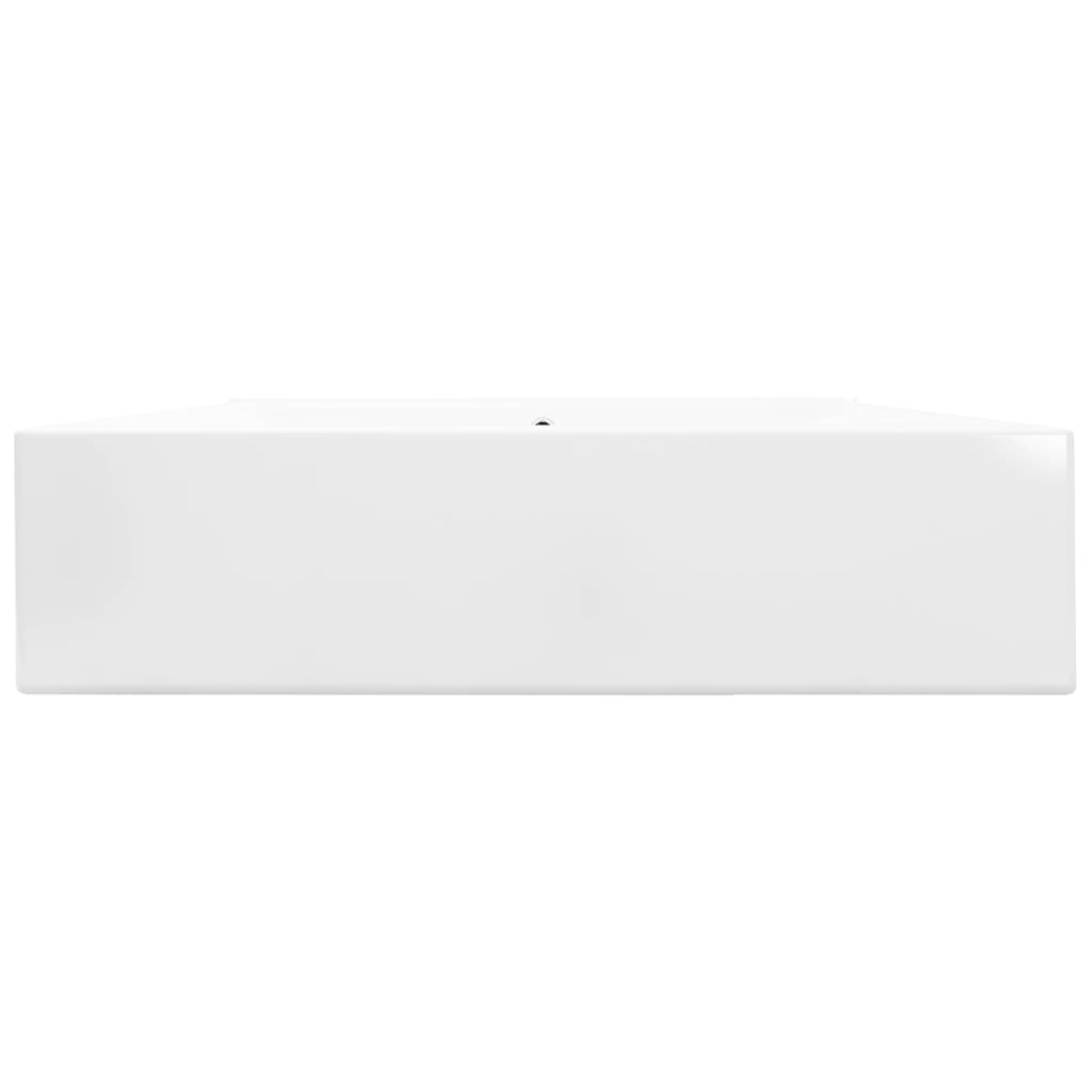Luxe wastafel met kraangat wit rechthoekig keramiek 60x46 cm - Griffin Retail