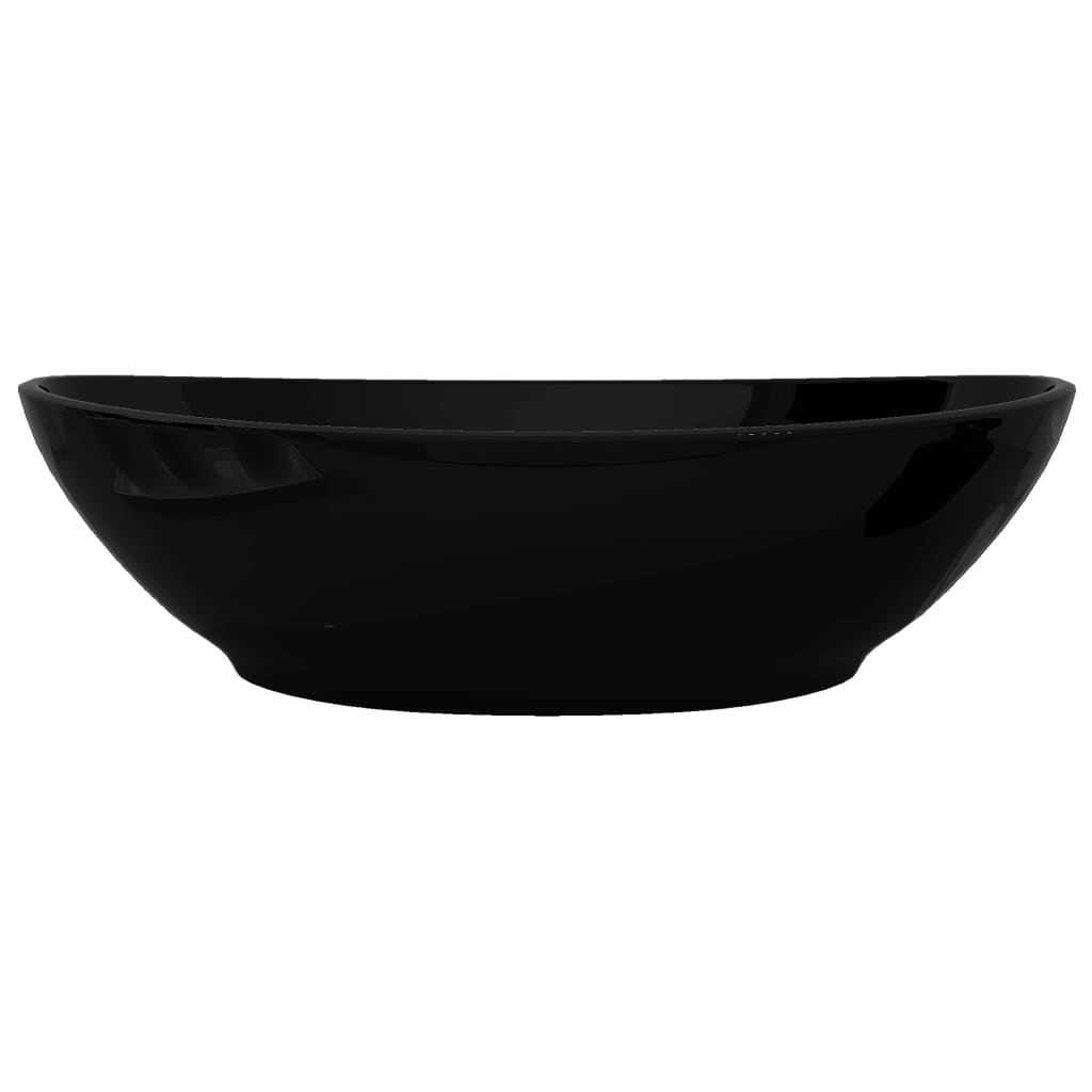Luxe wastafel ovaal 40x33 cm keramiek zwart - Griffin Retail