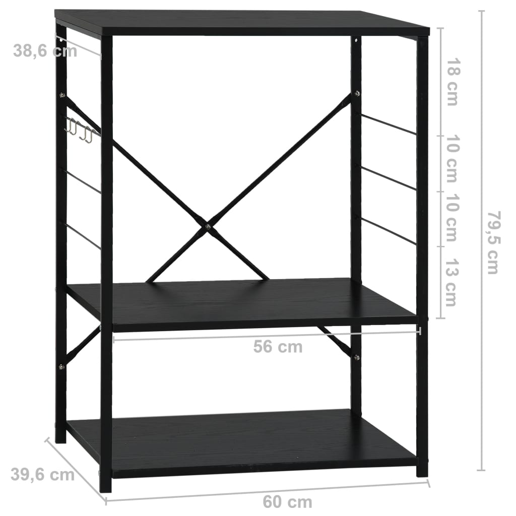 Magnetronkast 60x39,6x79,5 cm spaanplaat zwart - Griffin Retail