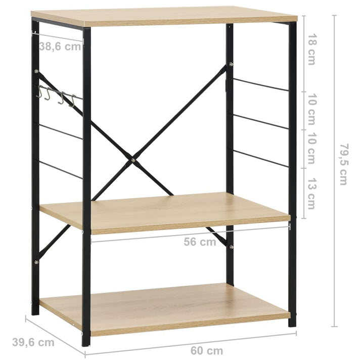 Magnetronkast 60x39,6x79,5 cm spaanplaat zwart en eikenkleurig - Griffin Retail