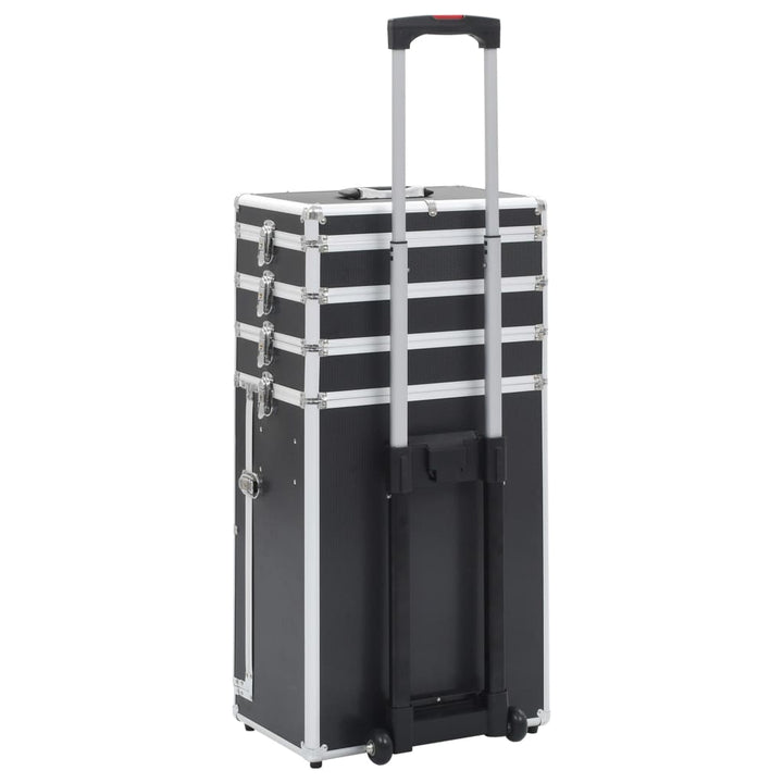 Make-up trolley aluminium zwart - Griffin Retail