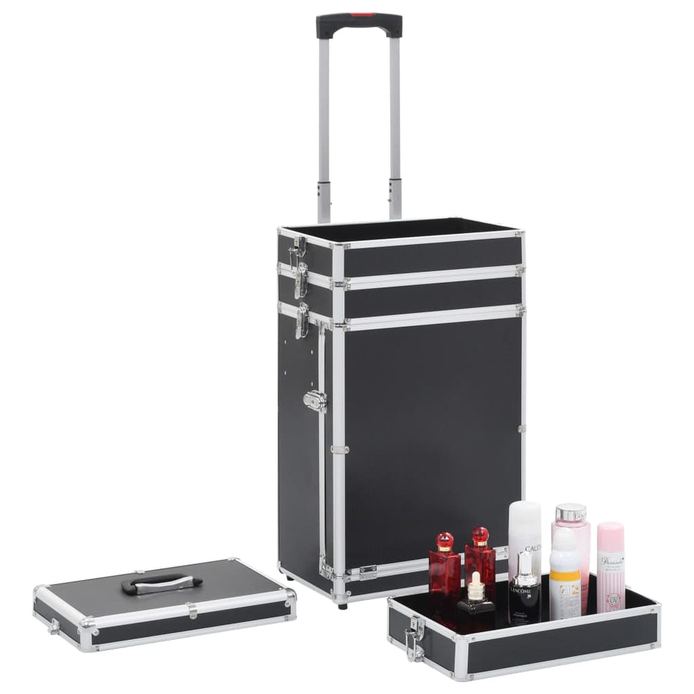 Make-up trolley aluminium zwart - Griffin Retail