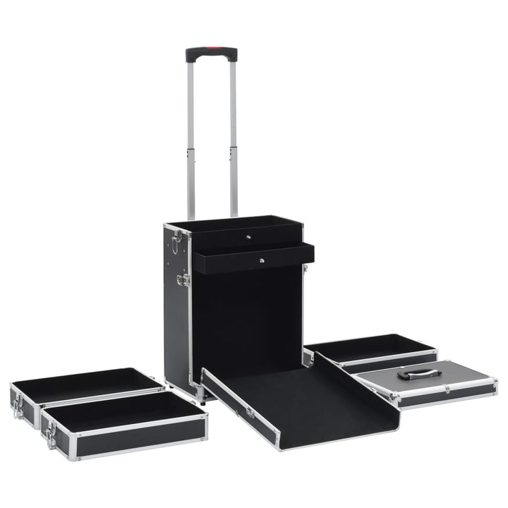 Make-up trolley aluminium zwart - Griffin Retail