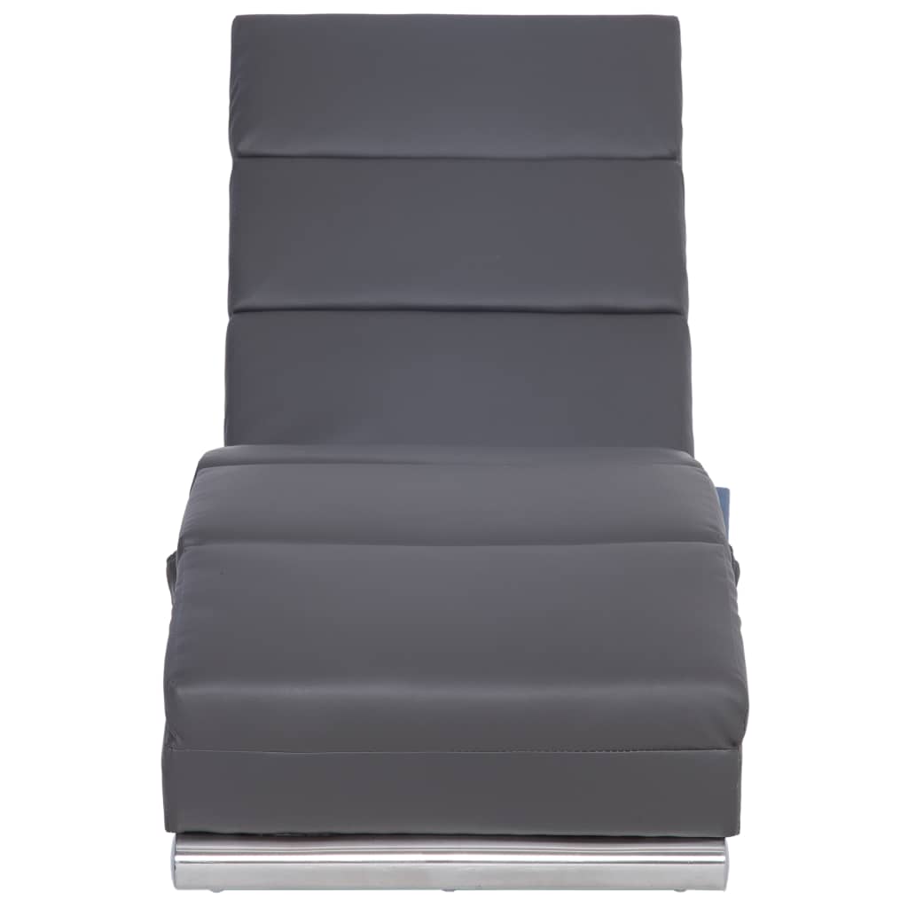 Massage chaise longue kunstleer grijs - Griffin Retail