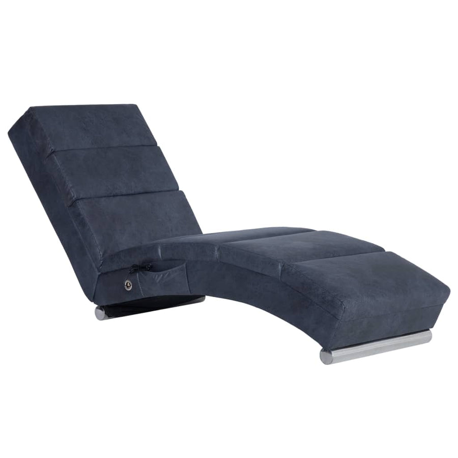 Massage chaise longue kunstsuède grijs - Griffin Retail