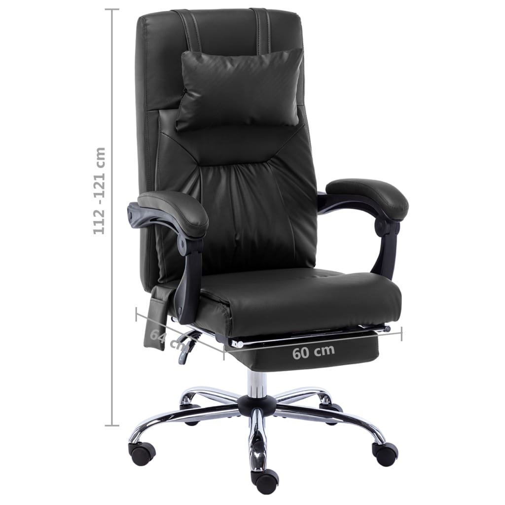 Massage kantoorstoel kunstleer zwart - Griffin Retail