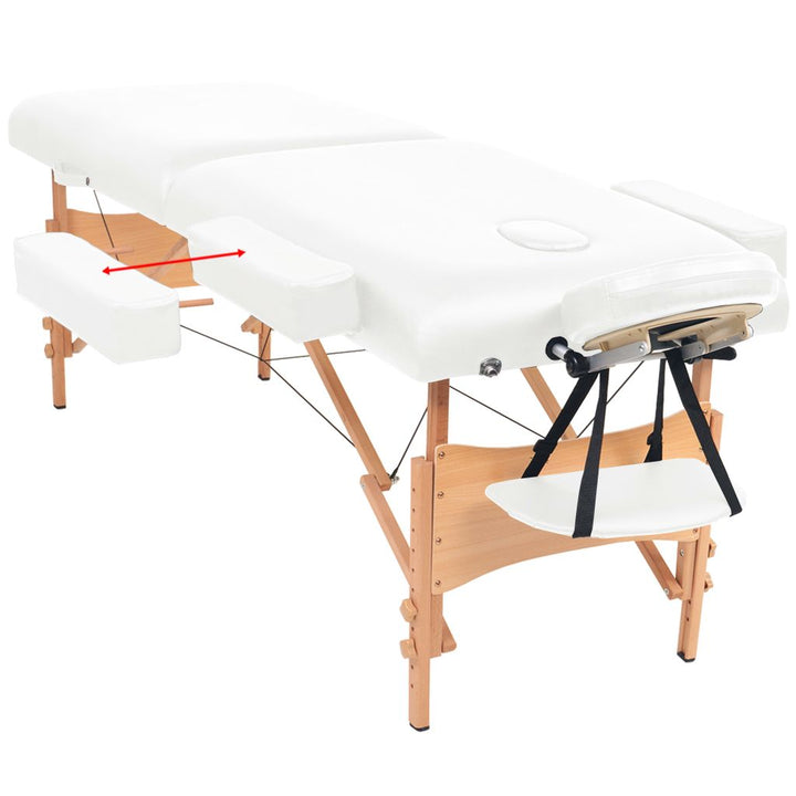 Massagetafel 10 cm dik 2 zones inklapbaar wit - Griffin Retail