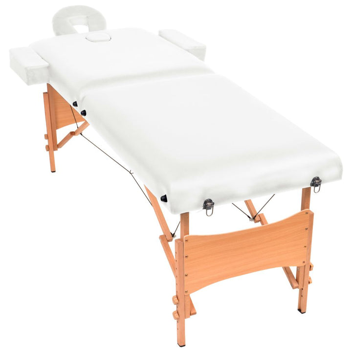 Massagetafel 10 cm dik 2 zones inklapbaar wit - Griffin Retail