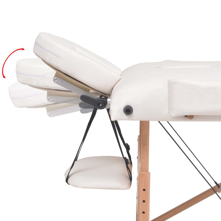 Massagetafel- en krukset inklapbaar 2 zones 10 cm dik wit - Griffin Retail