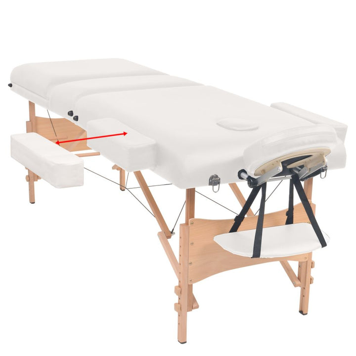 Massagetafel- en krukset inklapbaar 3 zones 10 cm dik wit - Griffin Retail