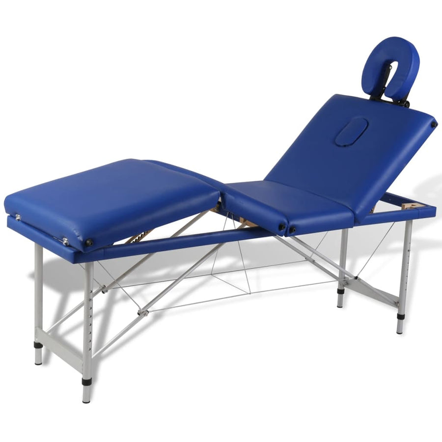 Massagetafel inklapbaar met aluminium frame (vier delen / blauw) - Griffin Retail