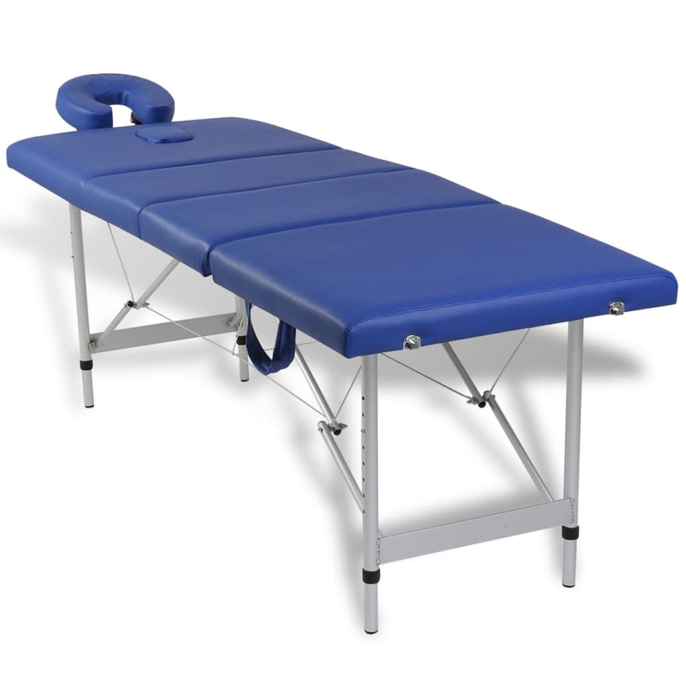 Massagetafel inklapbaar met aluminium frame (vier delen / blauw) - Griffin Retail