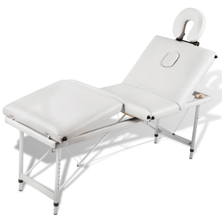 Massagetafel inklapbaar met aluminium frame (vier delen / crèmewit) - Griffin Retail