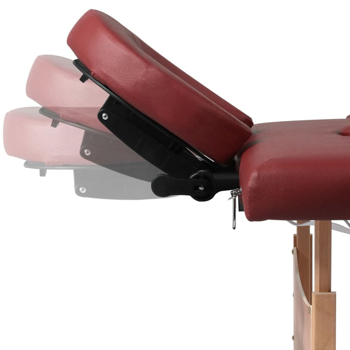 Massagetafel inklapbaar met houten frame (vier delen / rood) - Griffin Retail