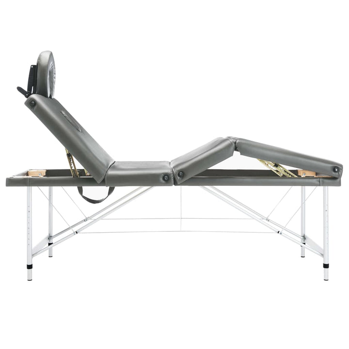 Massagetafel met 4 zones 186x68 cm aluminium frame antraciet - Griffin Retail