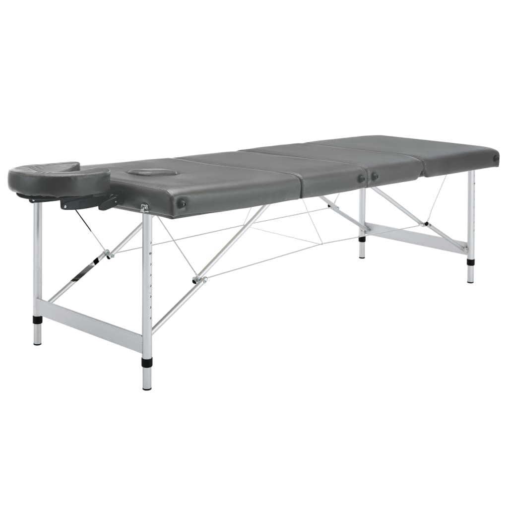 Massagetafel met 4 zones 186x68 cm aluminium frame antraciet - Griffin Retail