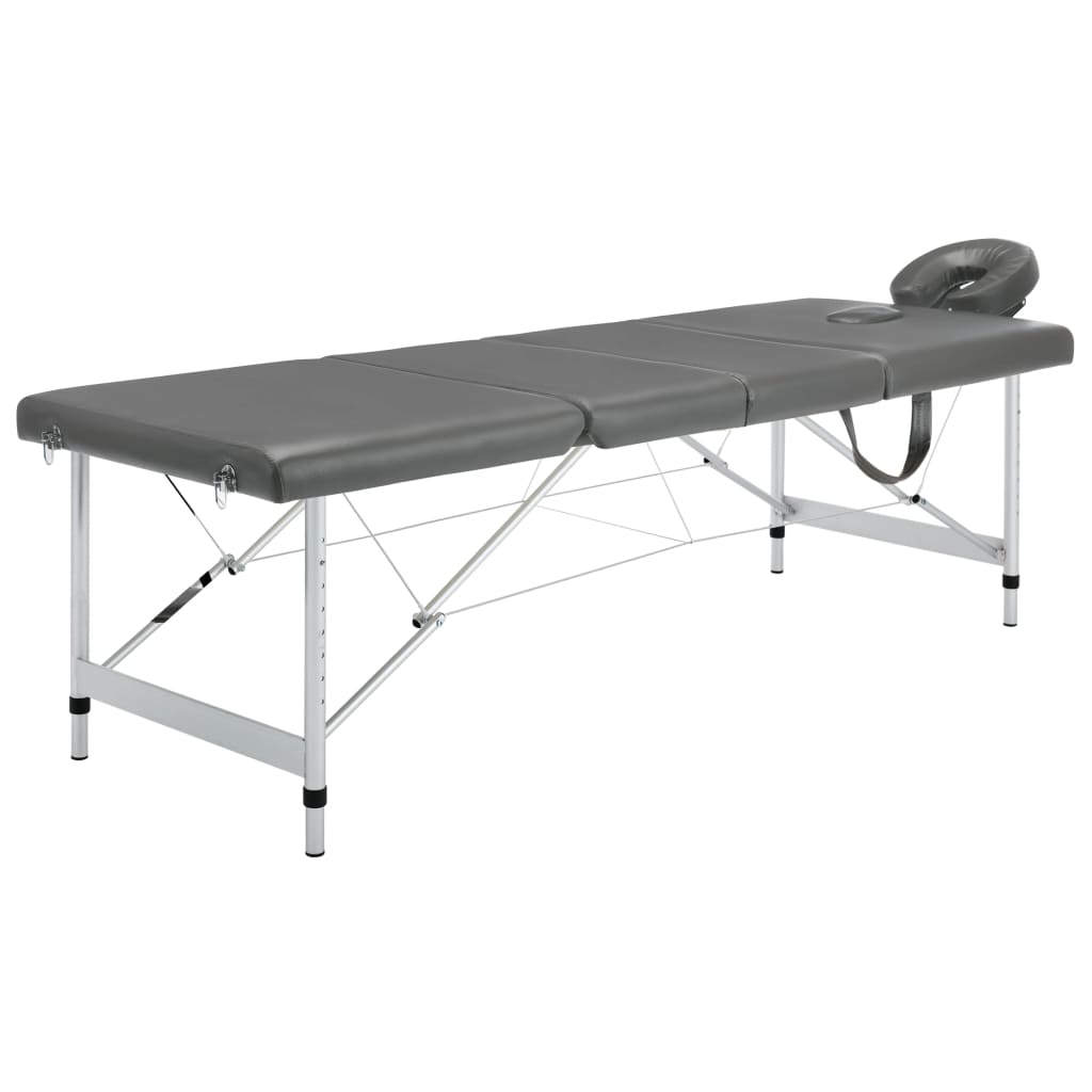 Massagetafel met 4 zones 186x68 cm aluminium frame antraciet - Griffin Retail