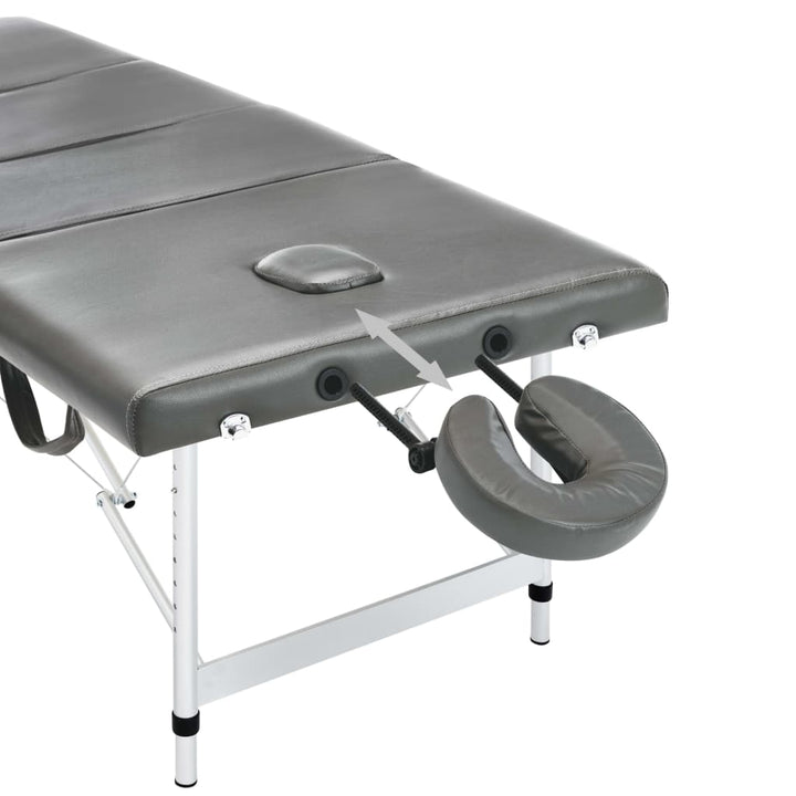 Massagetafel met 4 zones 186x68 cm aluminium frame antraciet - Griffin Retail