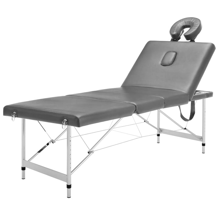 Massagetafel met 4 zones 186x68 cm aluminium frame antraciet - Griffin Retail