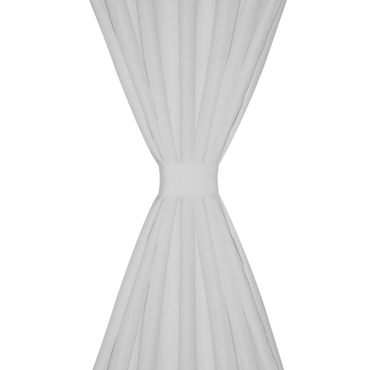 Micro-Satijnen Gordijnen met Ringen 140 x 175 cm 2 stuks (Wit) - Griffin Retail