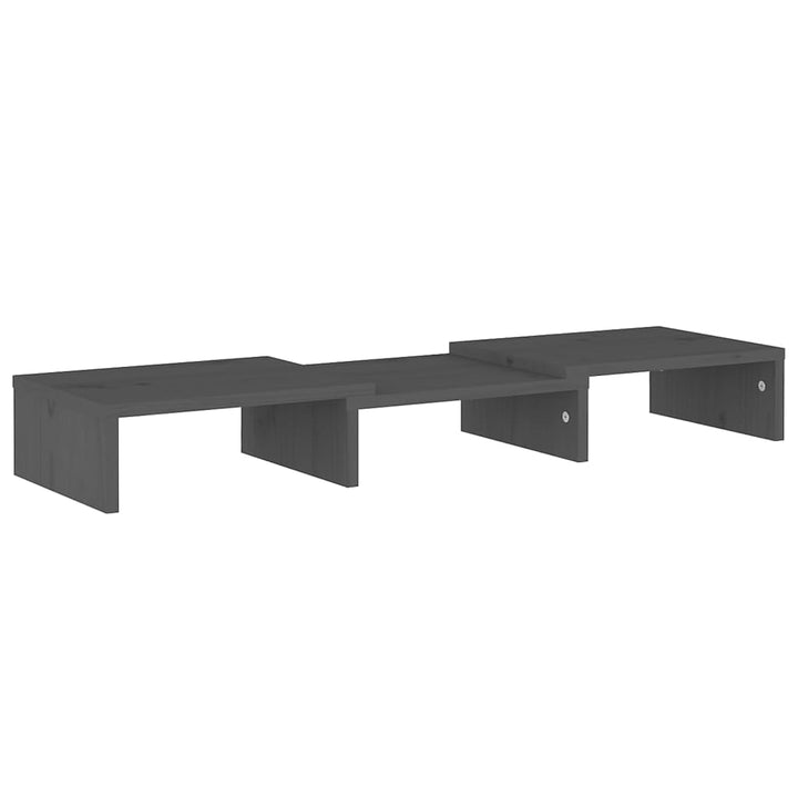 Monitorstandaard 60x24x10,5 cm massief grenenhout grijs - Griffin Retail