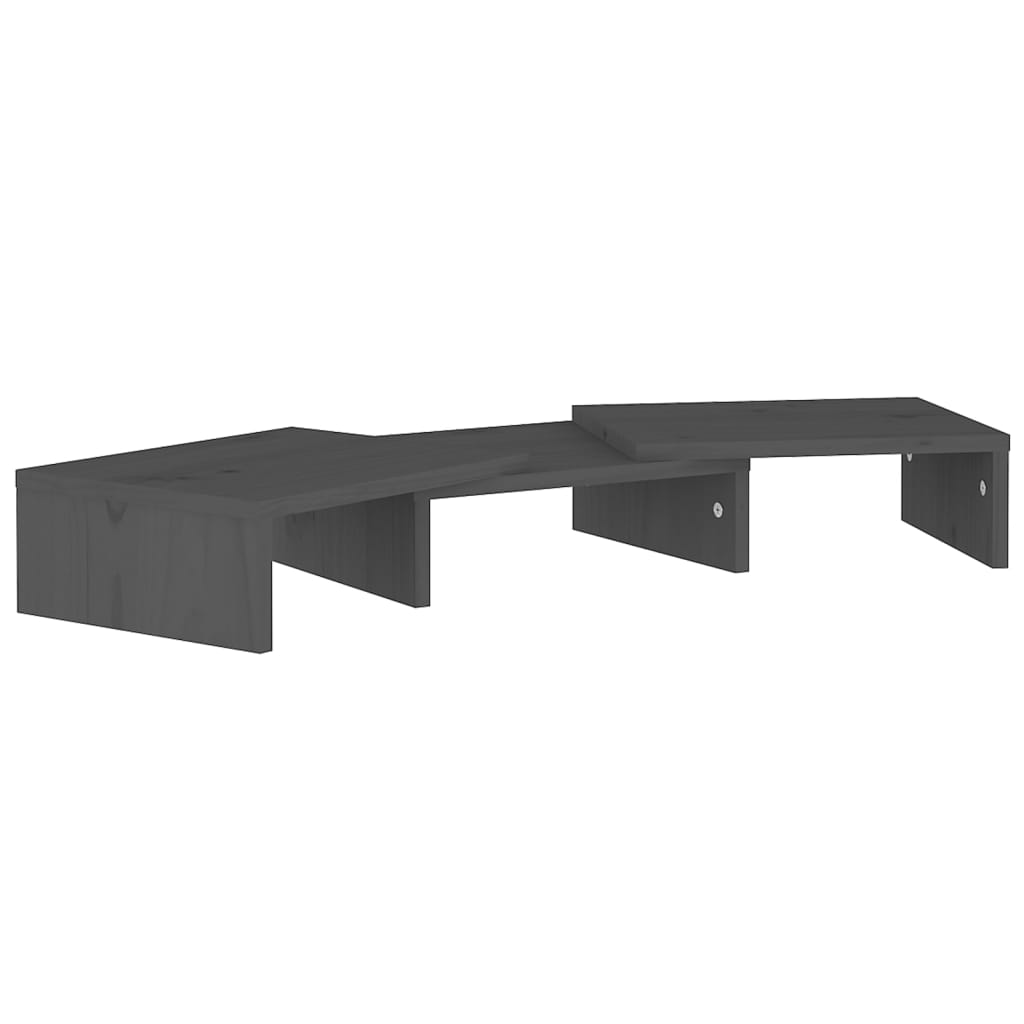 Monitorstandaard 60x24x10,5 cm massief grenenhout grijs - Griffin Retail