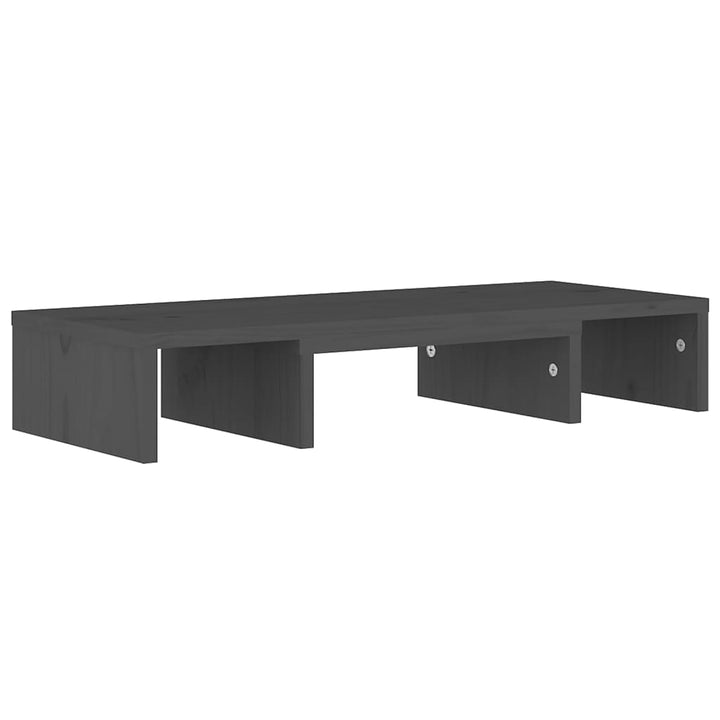 Monitorstandaard 60x24x10,5 cm massief grenenhout grijs - Griffin Retail