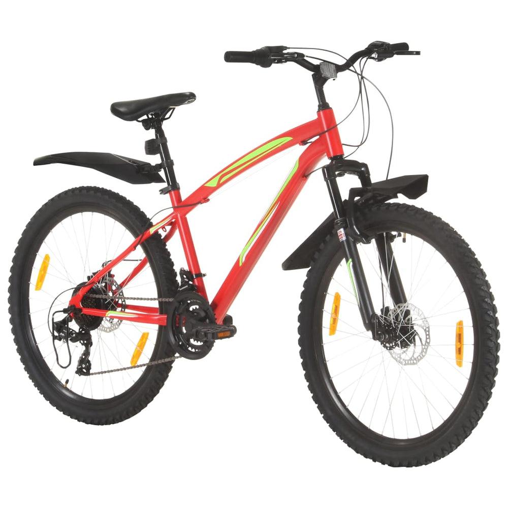 Mountainbike 21 versnellingen 26 inch wielen 36 cm rood - Griffin Retail