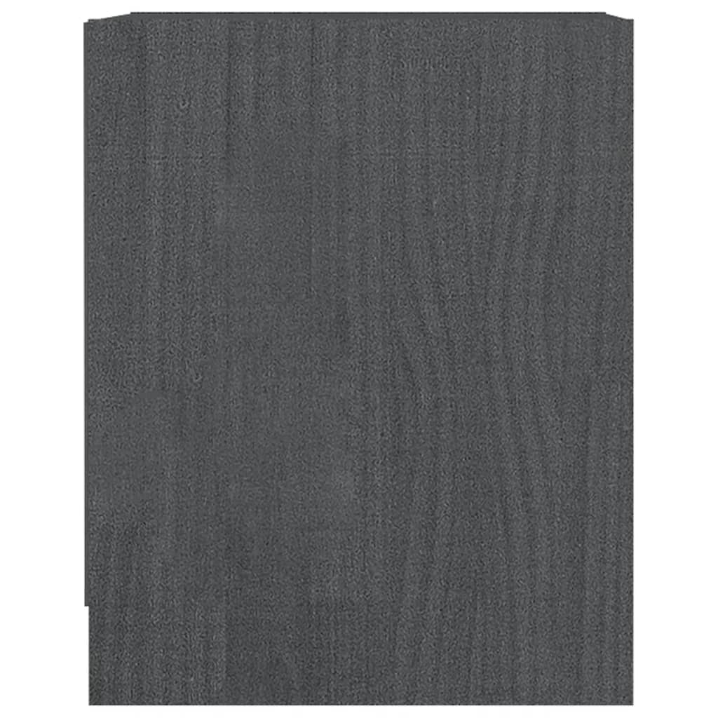 Nachtkastje 35,5x33,5x41,5 cm massief grenenhout grijs - Griffin Retail