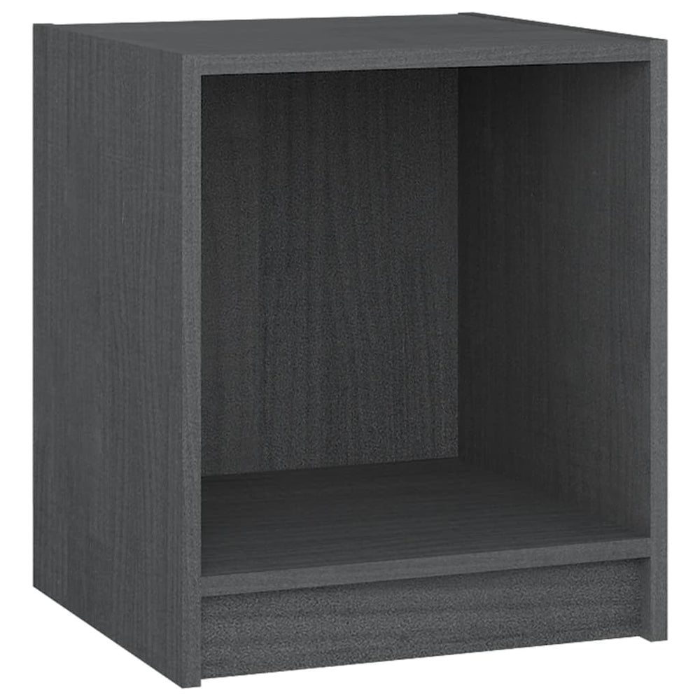 Nachtkastje 35,5x33,5x41,5 cm massief grenenhout grijs - Griffin Retail