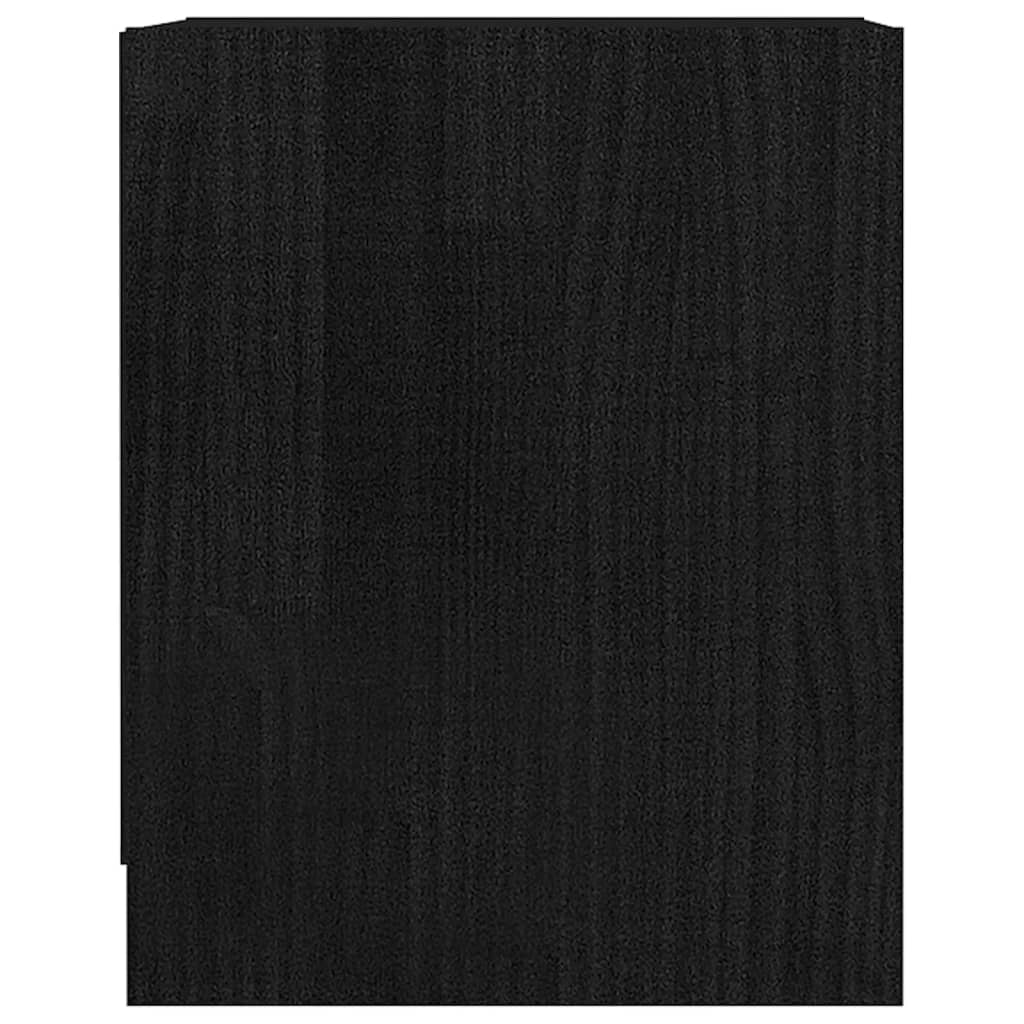 Nachtkastje 35,5x33,5x41,5 cm massief grenenhout zwart - Griffin Retail