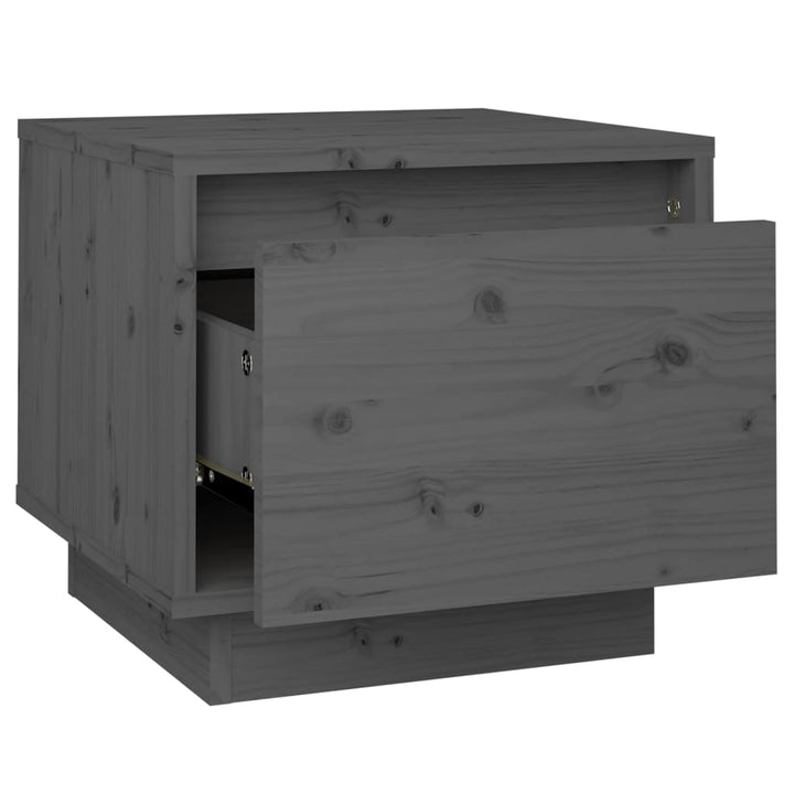 Nachtkastje 35x34x32 cm massief grenenhout grijs - Griffin Retail