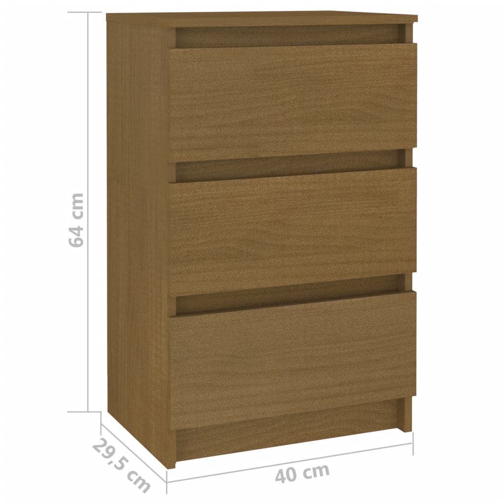 Nachtkastje 40x29,5x64 cm massief grenenhout honingbruin - Griffin Retail