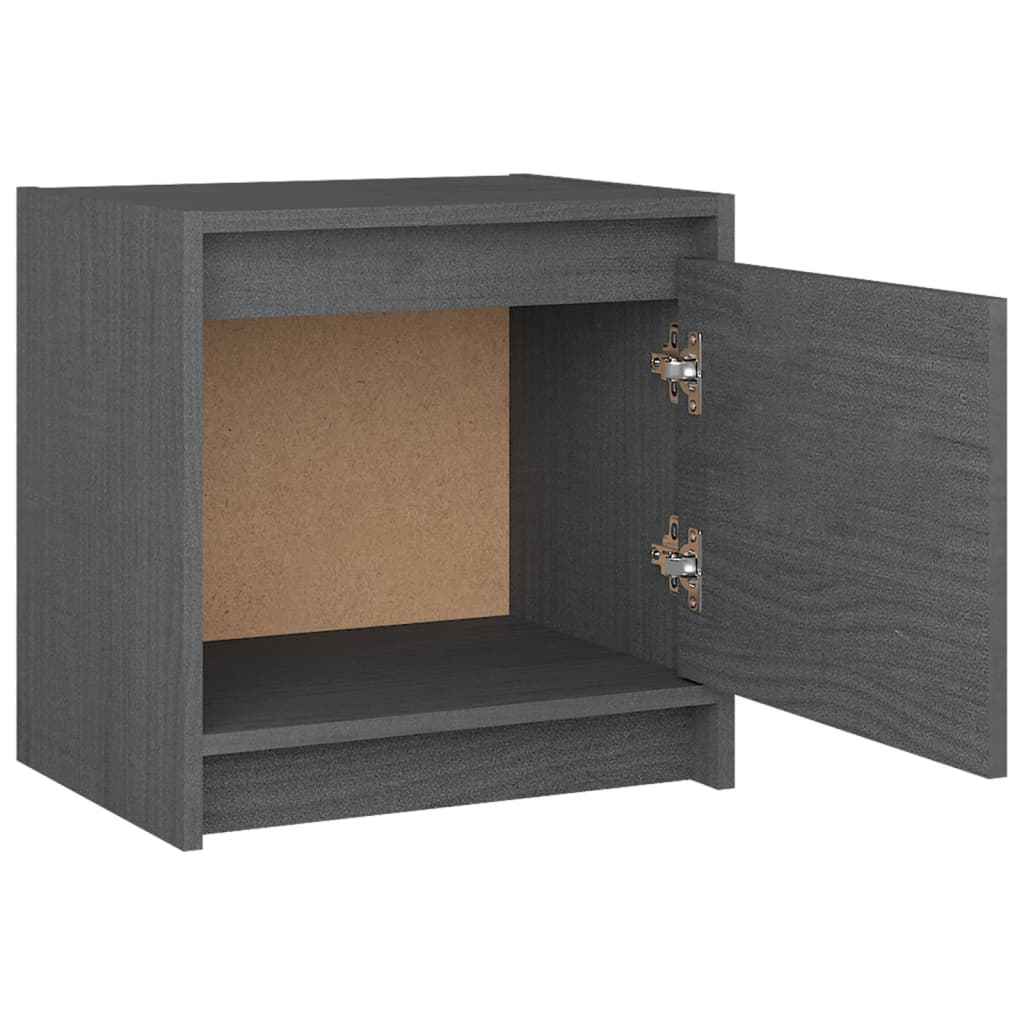 Nachtkastje 40x30,5x40 cm massief grenenhout grijs - Griffin Retail