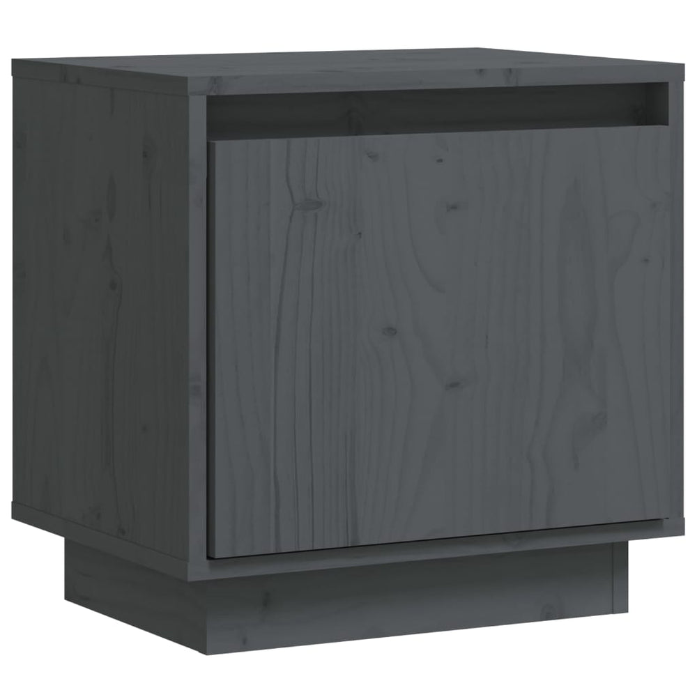 Nachtkastje 40x30x40 cm massief grenenhout grijs - Griffin Retail