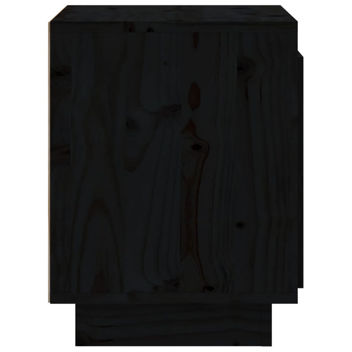Nachtkastje 40x30x40 cm massief grenenhout zwart - Griffin Retail